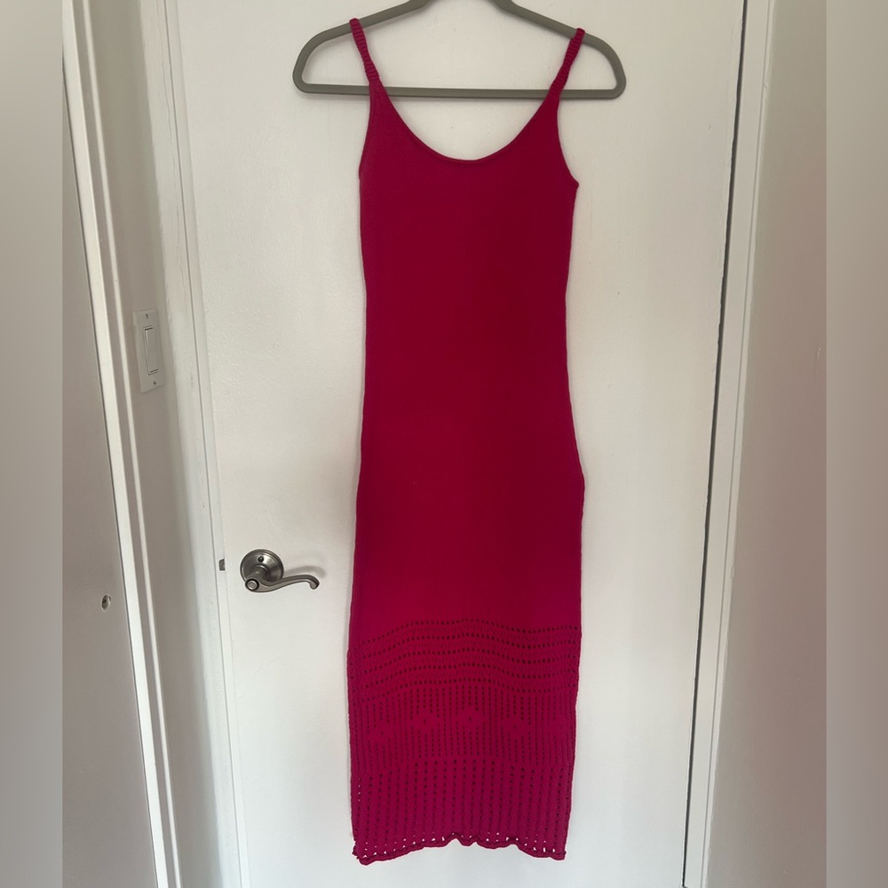 Reformation Hot Pink Knit Midi Dress - Picture 4 of 8